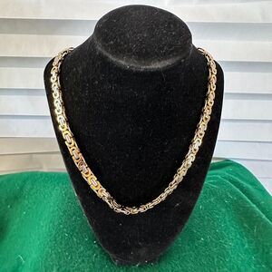Rocawear Gold & Silver Tone O-Link Chain Necklace | Statement Jewelry Hip Hop